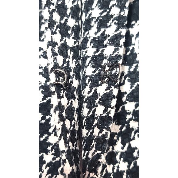 Talbots textured Houndstooth  Blazer Jacket Black white women's 12P - Picture 4 of 6